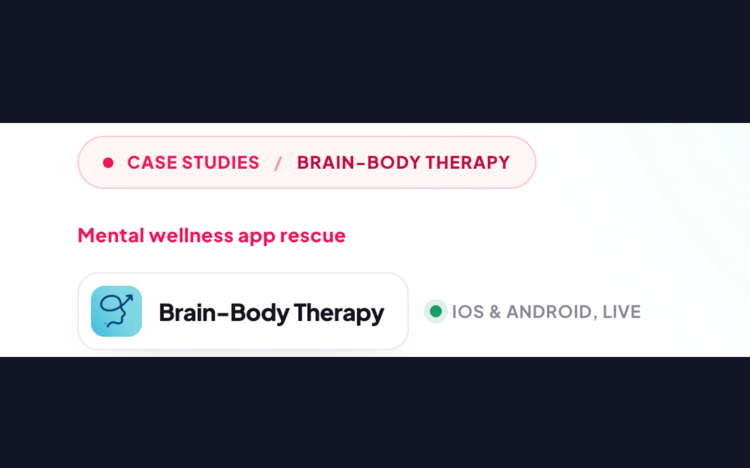 A therapy session and a workout in one app. We made it stop crashing.