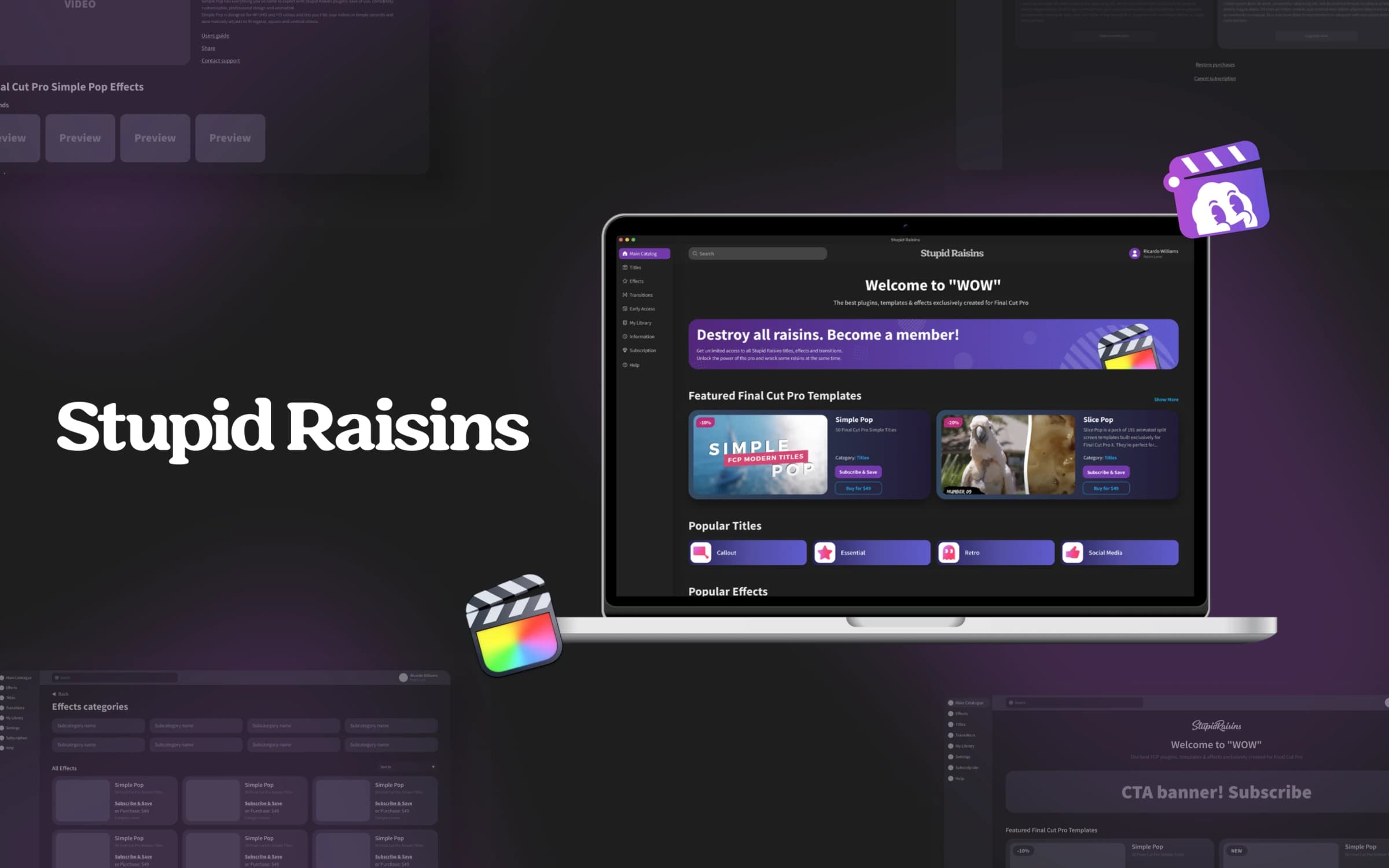 Stupid Raisins - Creative Plugin Marketplace for Final Cut Pro