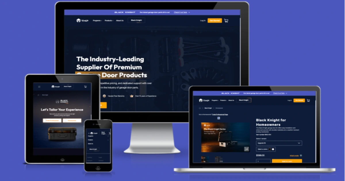 Titan Home Products website for garage door supplier