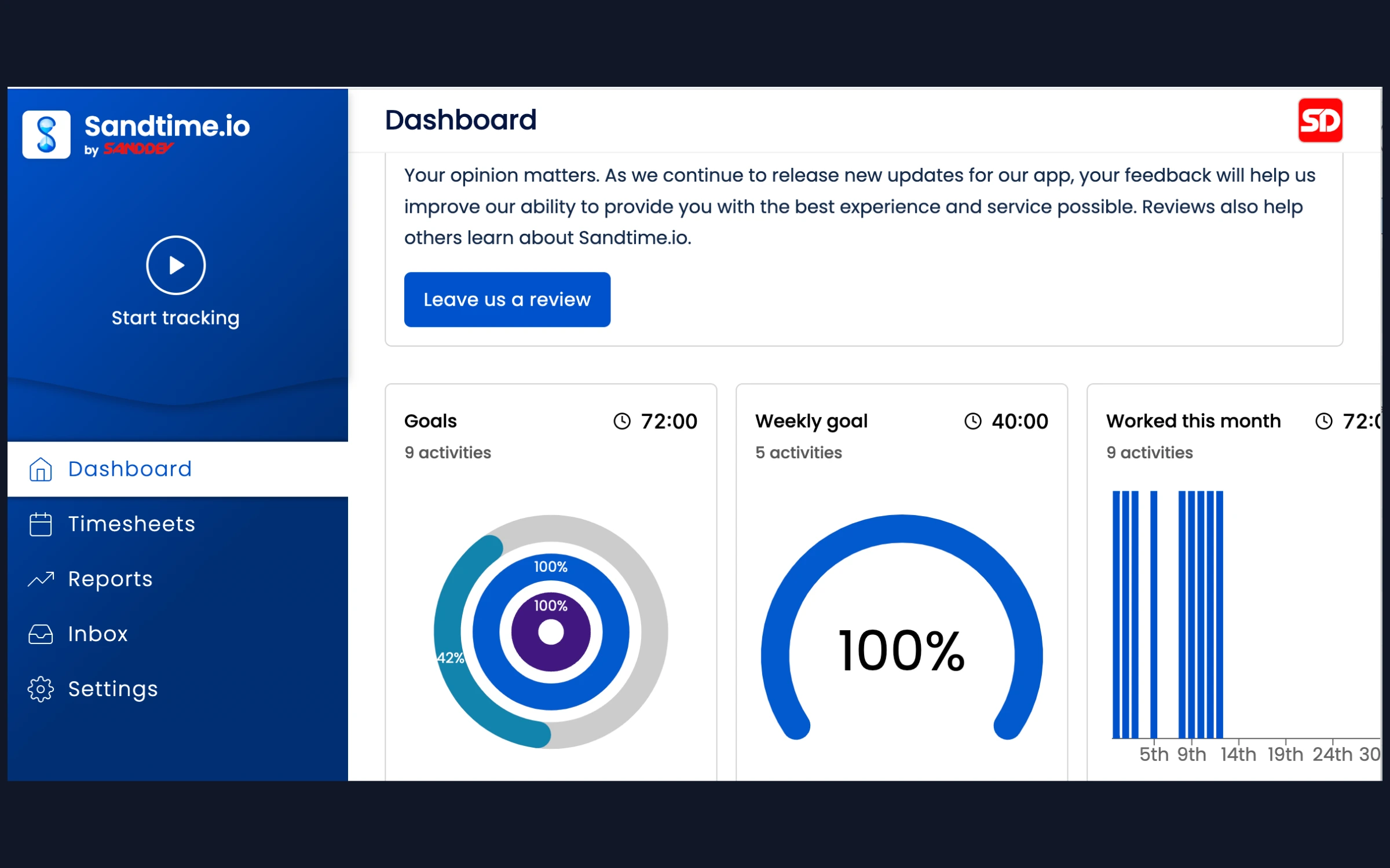 How Sanddev built Sandtime – free time tracking app