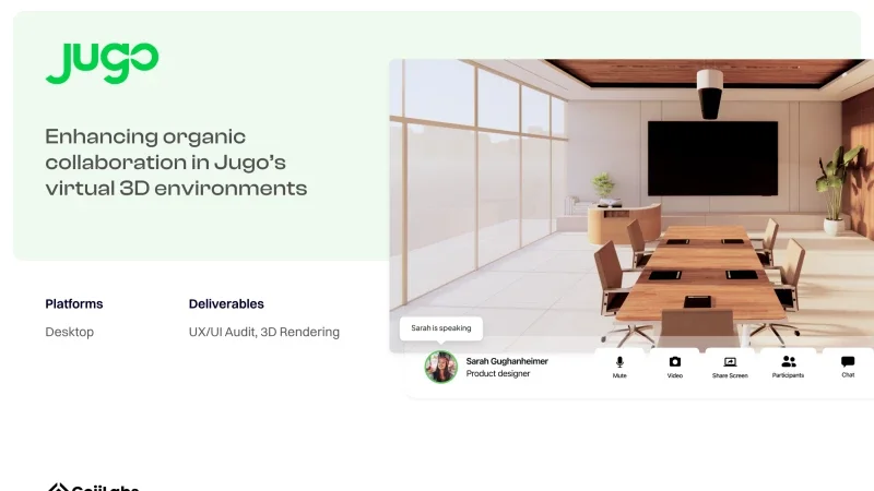 Jugo - Enhancing organic collaboration in Jugos virtual 3D environments