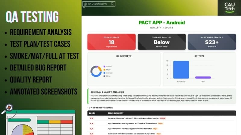 Web | Desktop | Mobile Application Functional and GUI Full Acceptance Testing | Closed Testing with 12+ Testers 14 Days