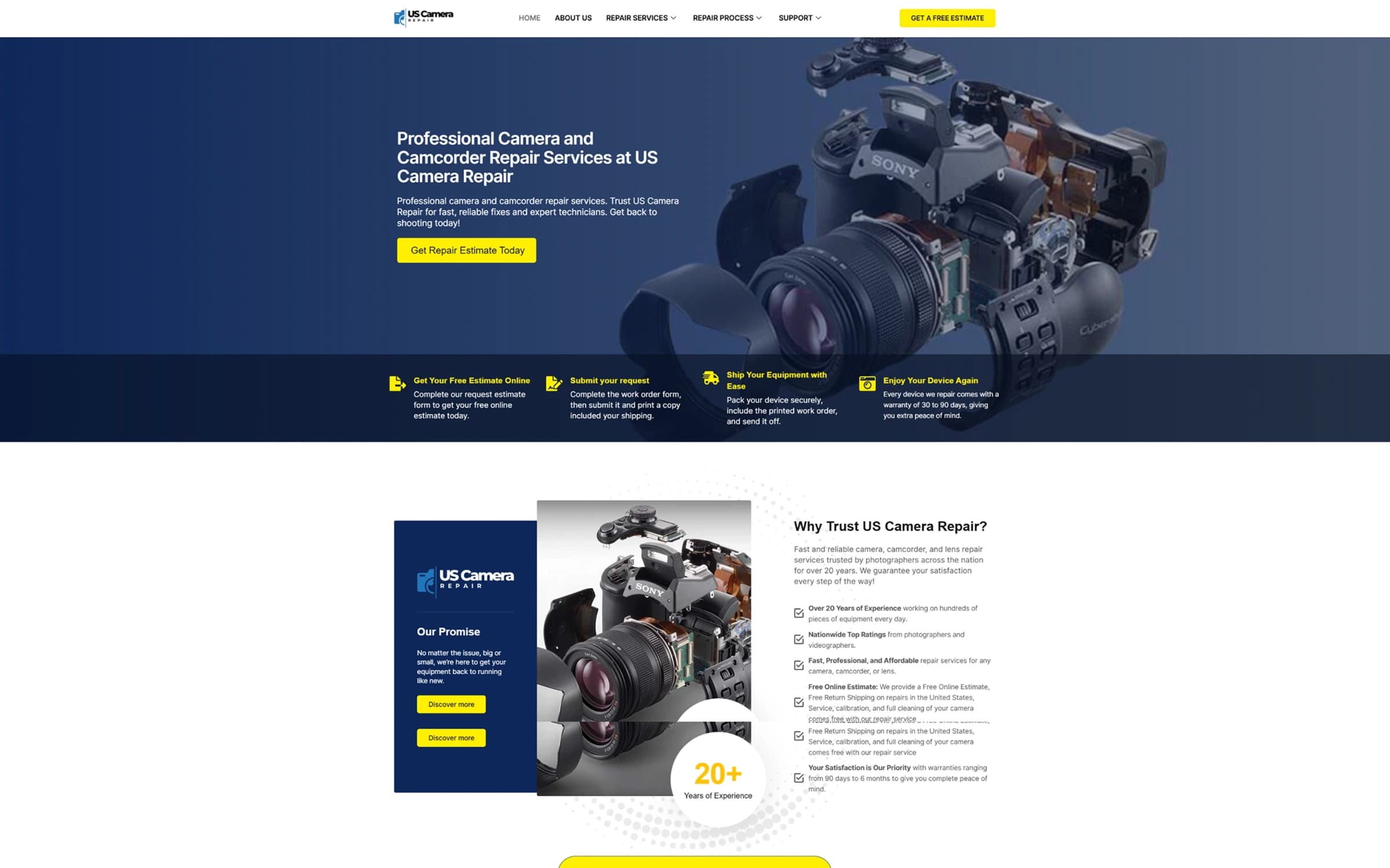 US Camera Repair — 300% Organic Traffic Growth with National SEO